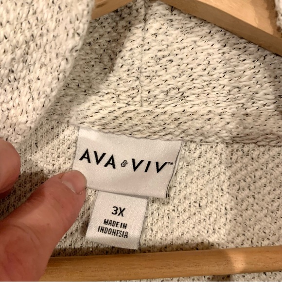 AVA & VIV Cowl Neck Casual Pullover Top XL Cotton - Picture 4 of 9